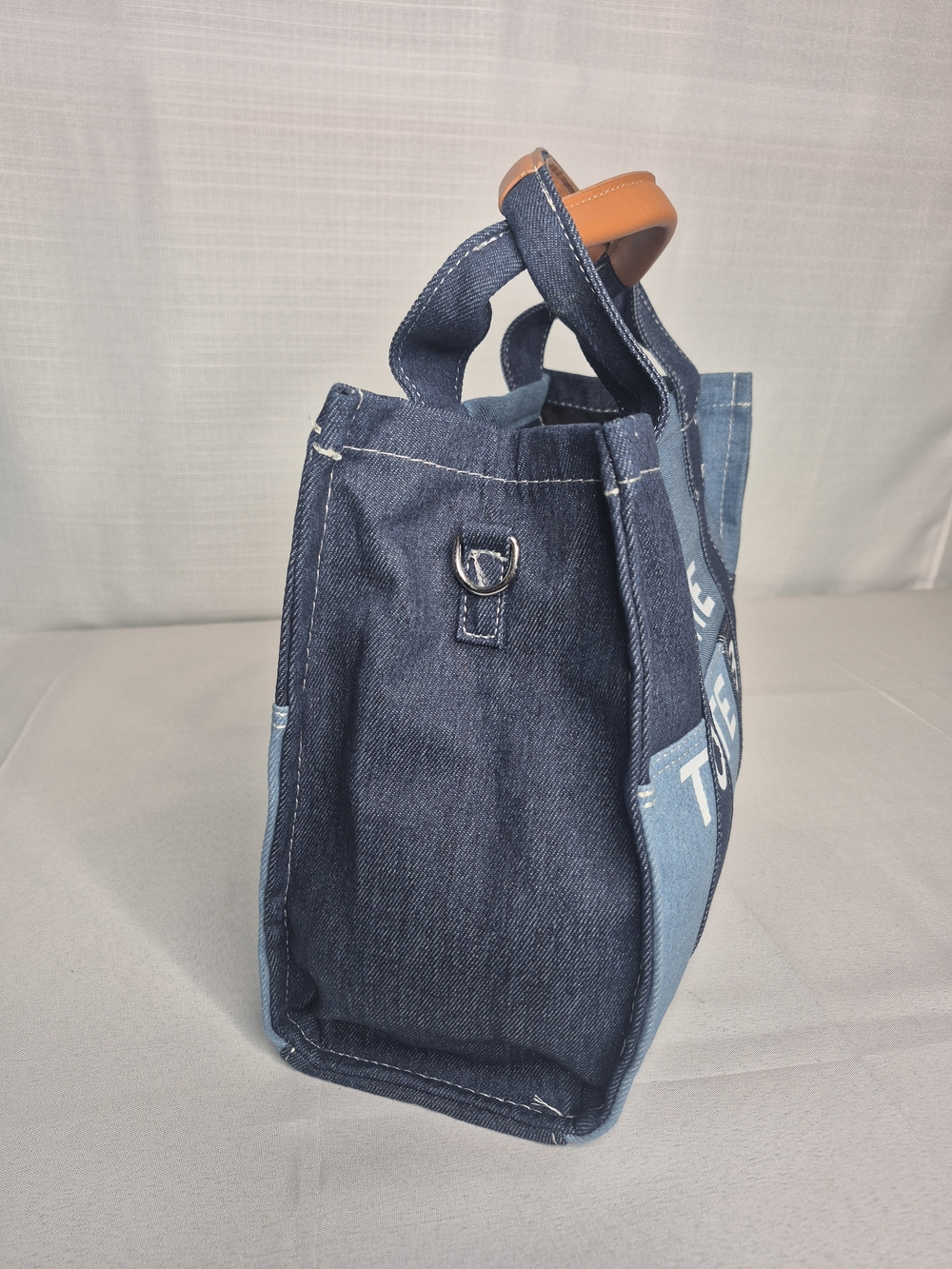 Fashion Patchwork Denim Tote Bag NWOT - Picture 6 of 12